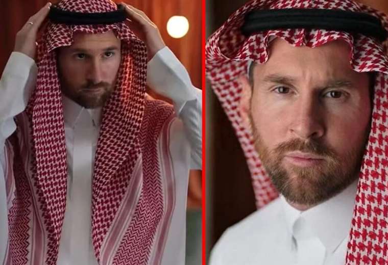 Messi se convierte en modelo de turbantes de lujo en Arabia Saudí