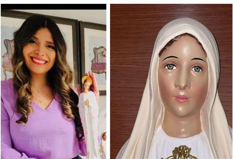 Ex Miss Litoral, que trabaja con imágenes religiosas, dice que una de sus vírgenes lloró