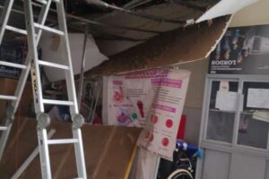 Cae techo de un centro de salud y el Fesirmes confirma las pésimas condiciones en las que trabaja el sector