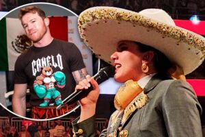 Canelo Álvarez defiende a Camila Fernández tras su error al entonar el Himno