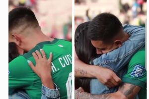 Héctor Cuéllar sorprende con propuesta de matrimonio en plena cancha, tras el empate de Bolivia con Paraguay